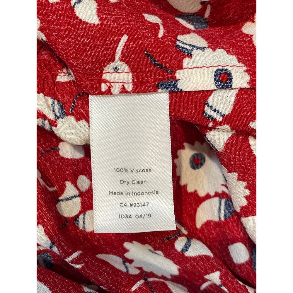 Talbots Red White Floral Sleeveless Maxi Dress with Elastic Waist Size 12 - Picture 9 of 9